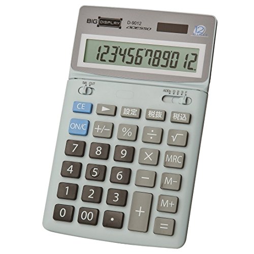 (未使用･未開封品)ADESSO 中型卓上電卓 12桁 ビッグディスプレイ D‐9012 グレー 51AAF75+BDL.jpg